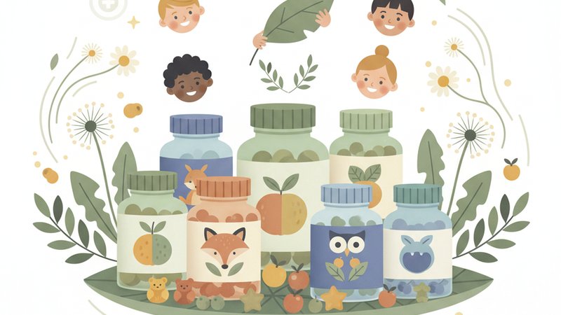 Органические витамины для детей-аллергиков, современная иллюстрация для блога Натур Витамин.